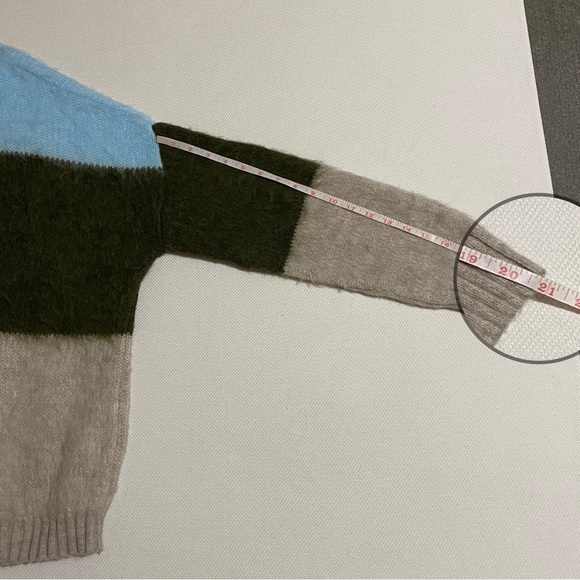 BP Oversized Brushed Pullover Sweater In Blue Trixie Multi Stripe Size S NWT - Picture 10 of 12